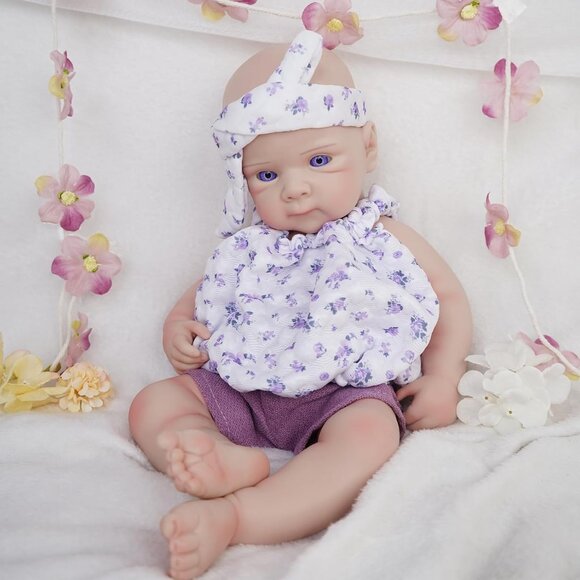 🆕Realistic Full Silicone Baby Dolls12 inch Newborn Reborn Sleeping Baby Dolls